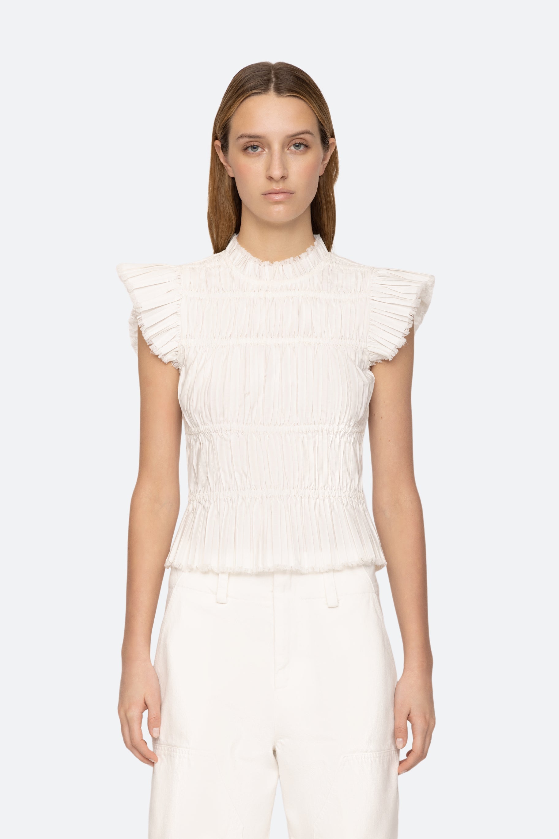 cream-greir top-front view